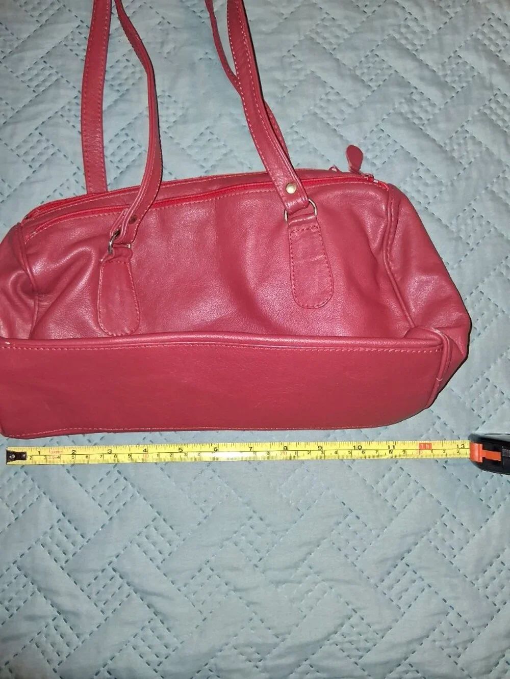 Red Leather Satchel Purse